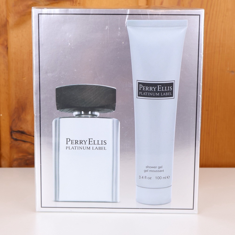 Perry Ellis Platinum Label Men's Gift Set 3.4 oz EDT + Shower Gel New Sealed